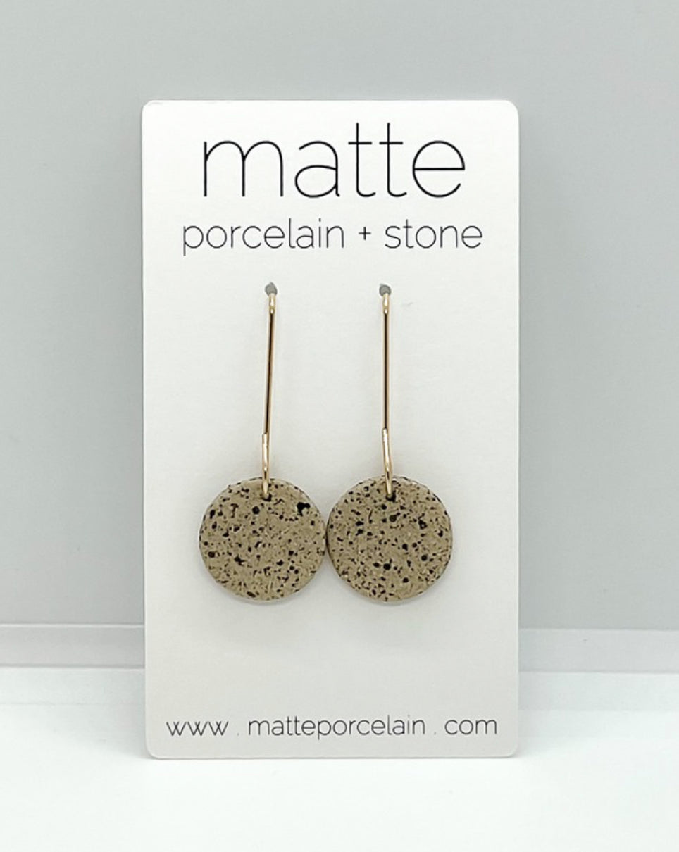 matte porcelain + stone Simplicity Speckle earrings