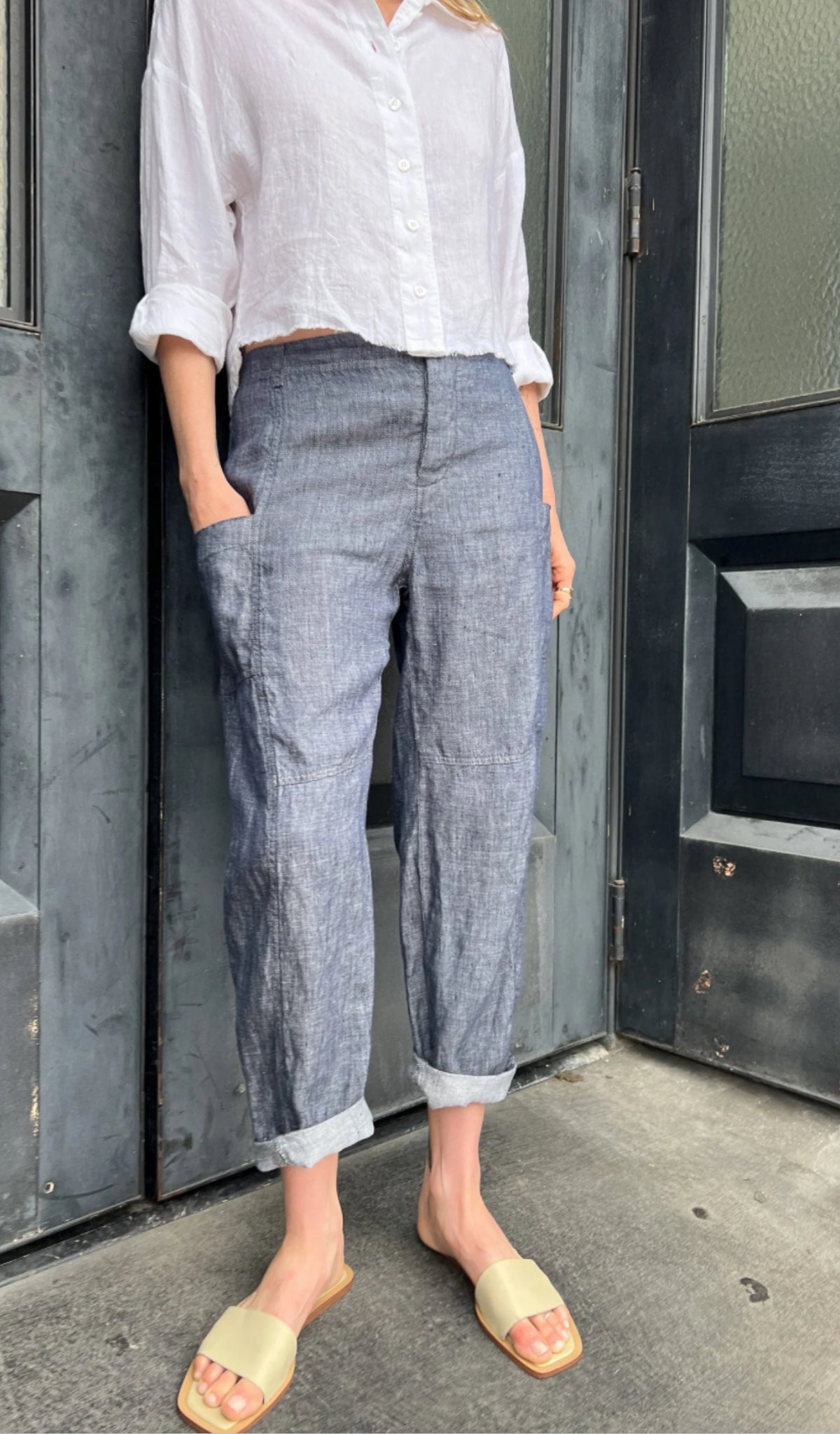 PHARAOH Torrance Pant in Indigo Linen