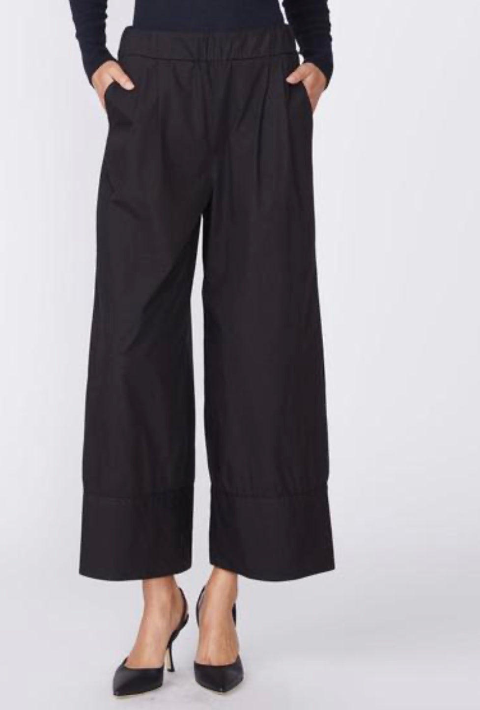 Stateside Poplin Black Wide Leg Pant-Apparel-The Life ™ Boutique | Westfield, NJ-The Life ™ Boutique | Westfield, NJ