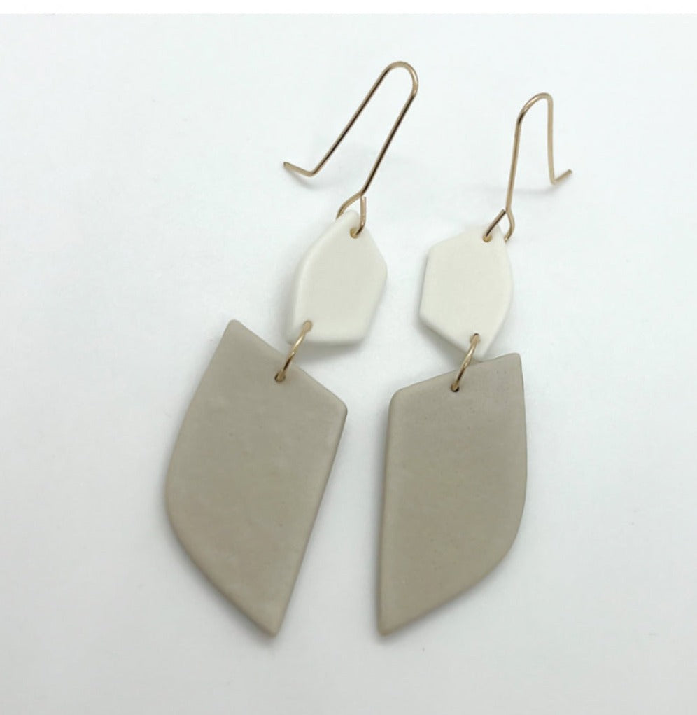 matte porcelain Tulip Dangle Earrings-Earring-The Life ™ Boutique | Westfield, NJ-The Life ™ Boutique | Westfield, NJ